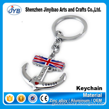 High quality Hot sale 3D custom logo metal anchor shape keychain
